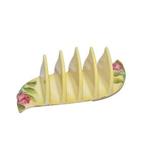Royal Winton England GRIMWADES Yellow Rosebud Toast Rack Server 4 Slices repair